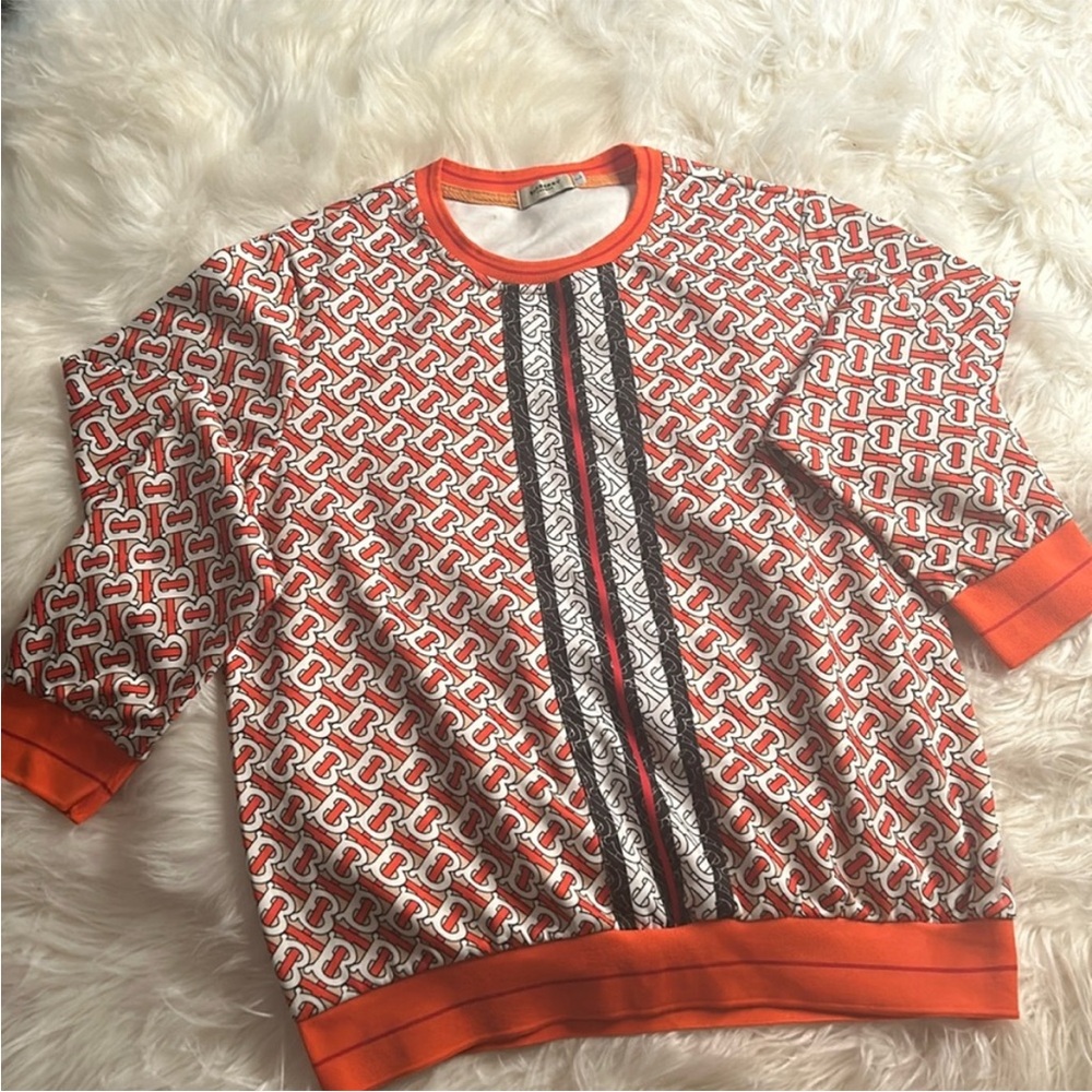 Burberry Orange and White Top